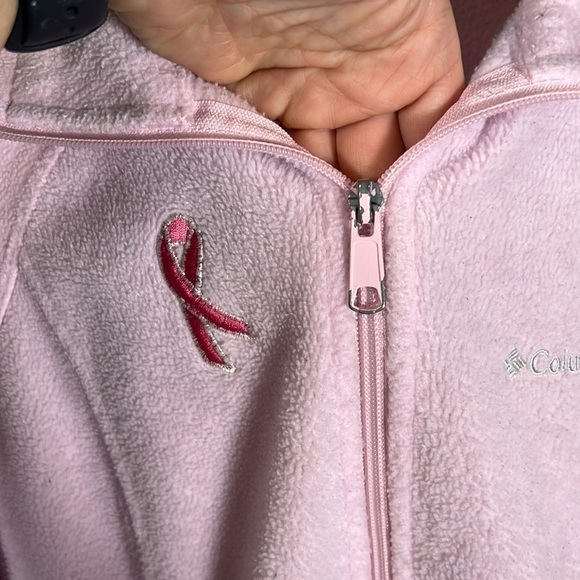 Columbia Fleece Pink Breast Cancer Awareness zip up in women's size S. - Picture 8 of 12